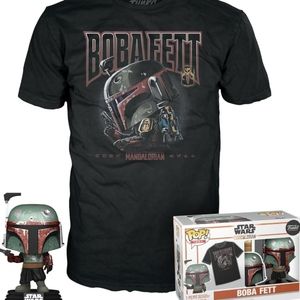 Star Wars Mandolorian Bobba Fett Funko Pop and Tee